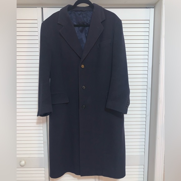 VTG POLO UNIVERSITY CLUB WOOL COAT BLUE MENS - Picture 3 of 6